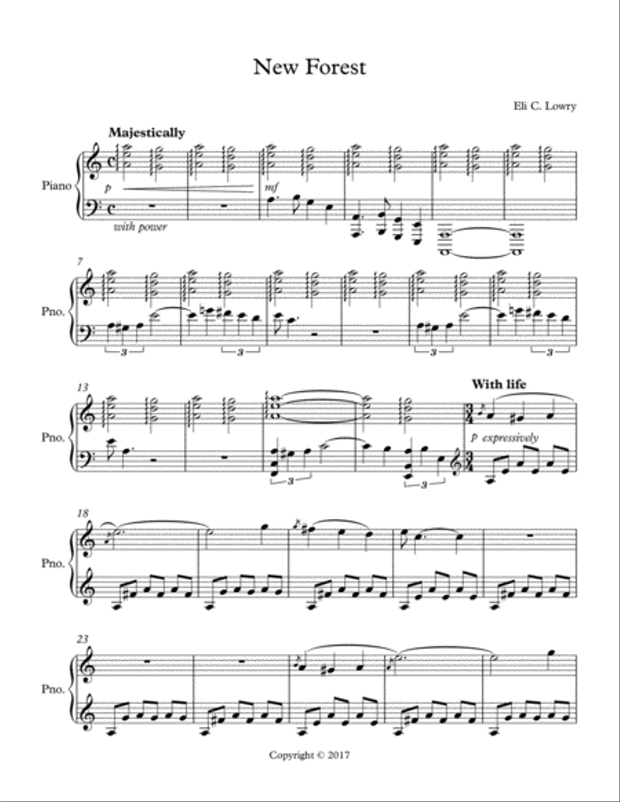 New Forest Piano Solo scores gallery preview page 1