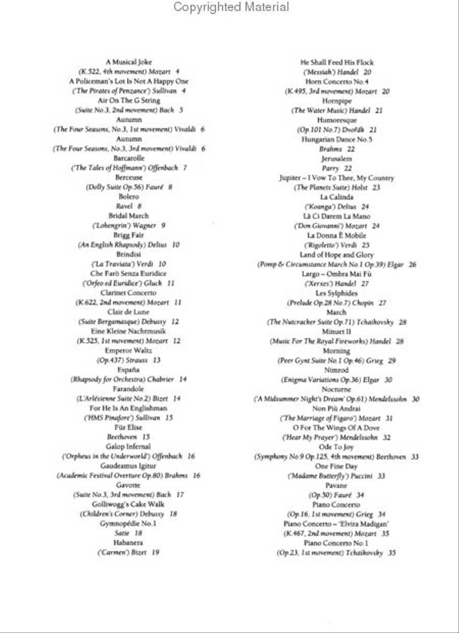 100 Classical Themes for Clarinet Clarinet Solo scores gallery preview page 2