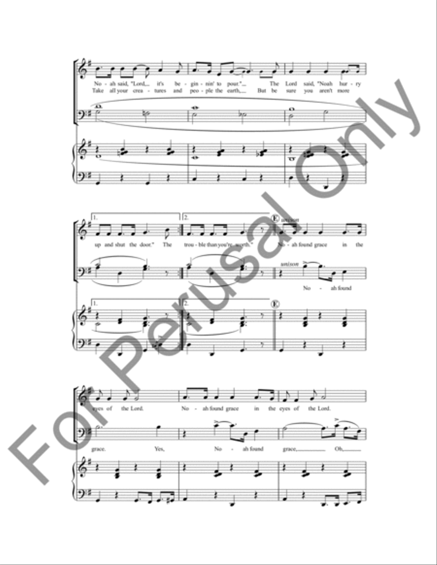 Noah Found Grace In The Eyes Of The Lord 4-Part scores gallery preview page 7