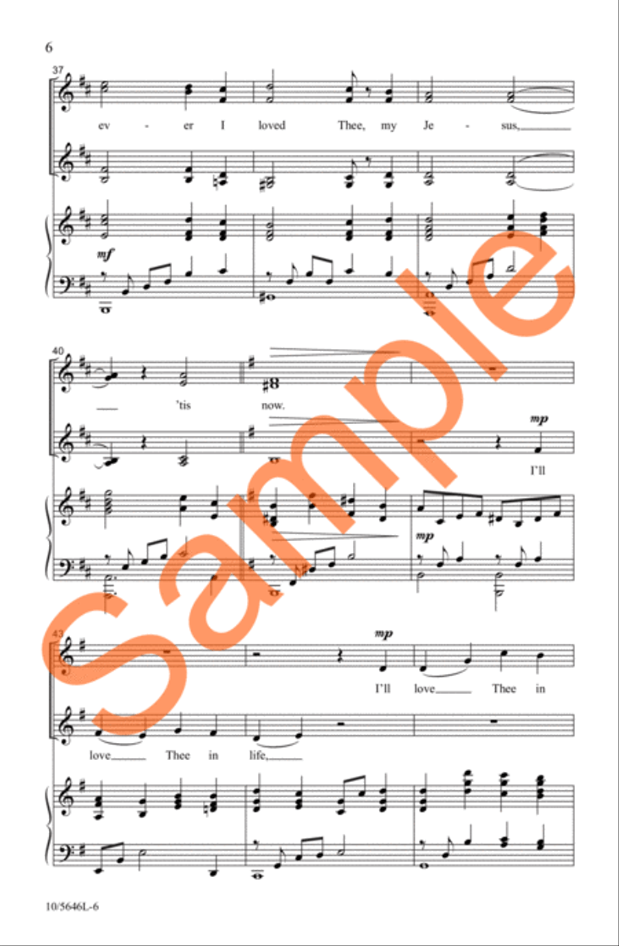 My Jesus, I Love Thee SSAA scores gallery preview page 6