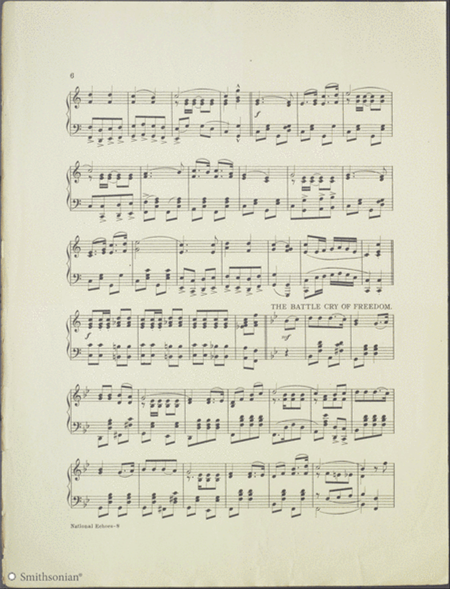 National Echoes March: Medley of Patriotic Airs Piano Solo scores gallery preview page 6