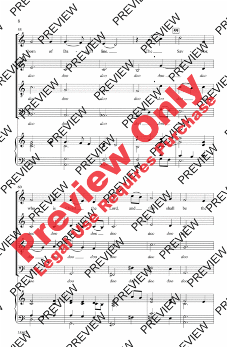 While Shepherds Watched Their Flocks 4-Part scores gallery preview page 8