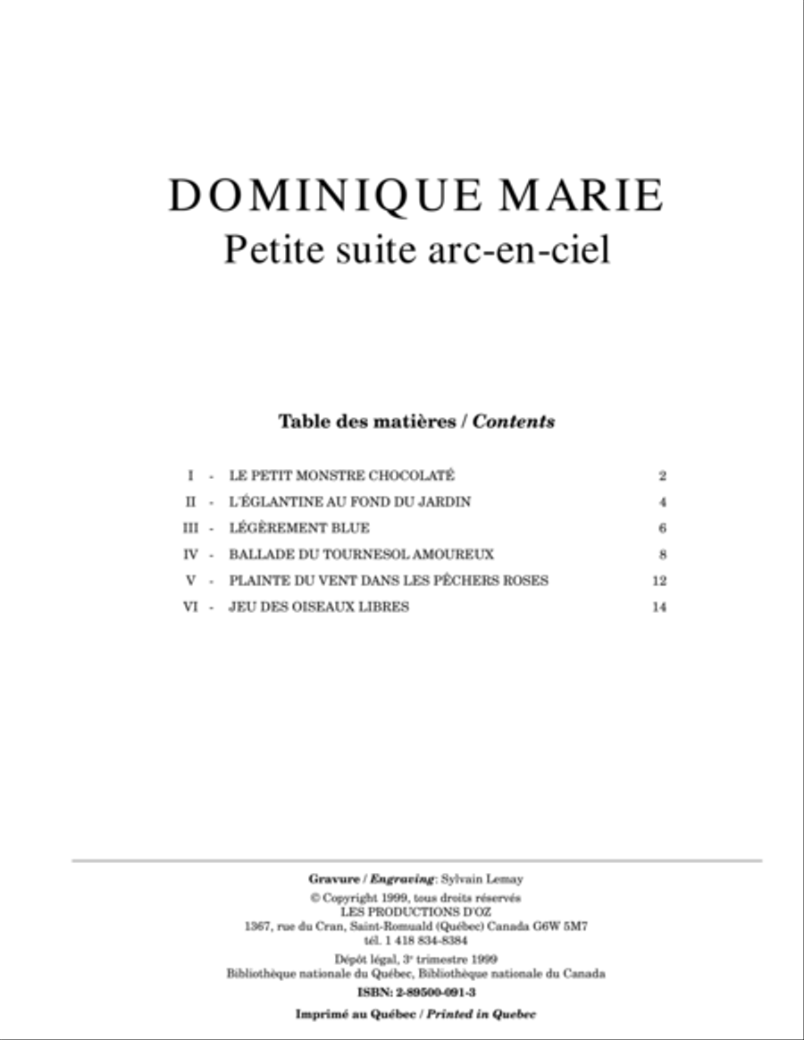 Petite suite arc-en-ciel Classical Guitar scores gallery preview page 1