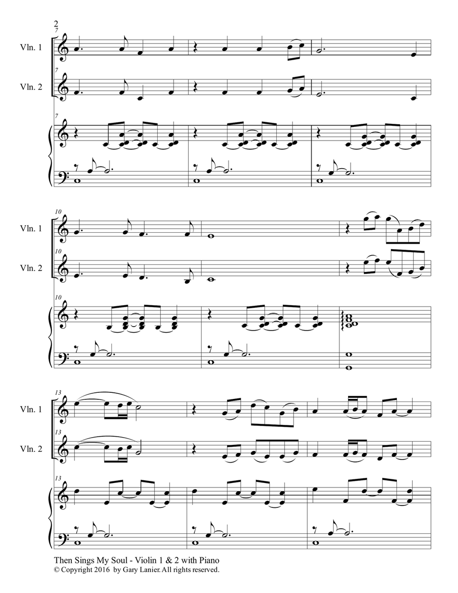 Trios for 3 GREAT HYMNS (Violin 1 & Violin 2 with Piano and Parts) Violin Solo scores gallery preview page 3