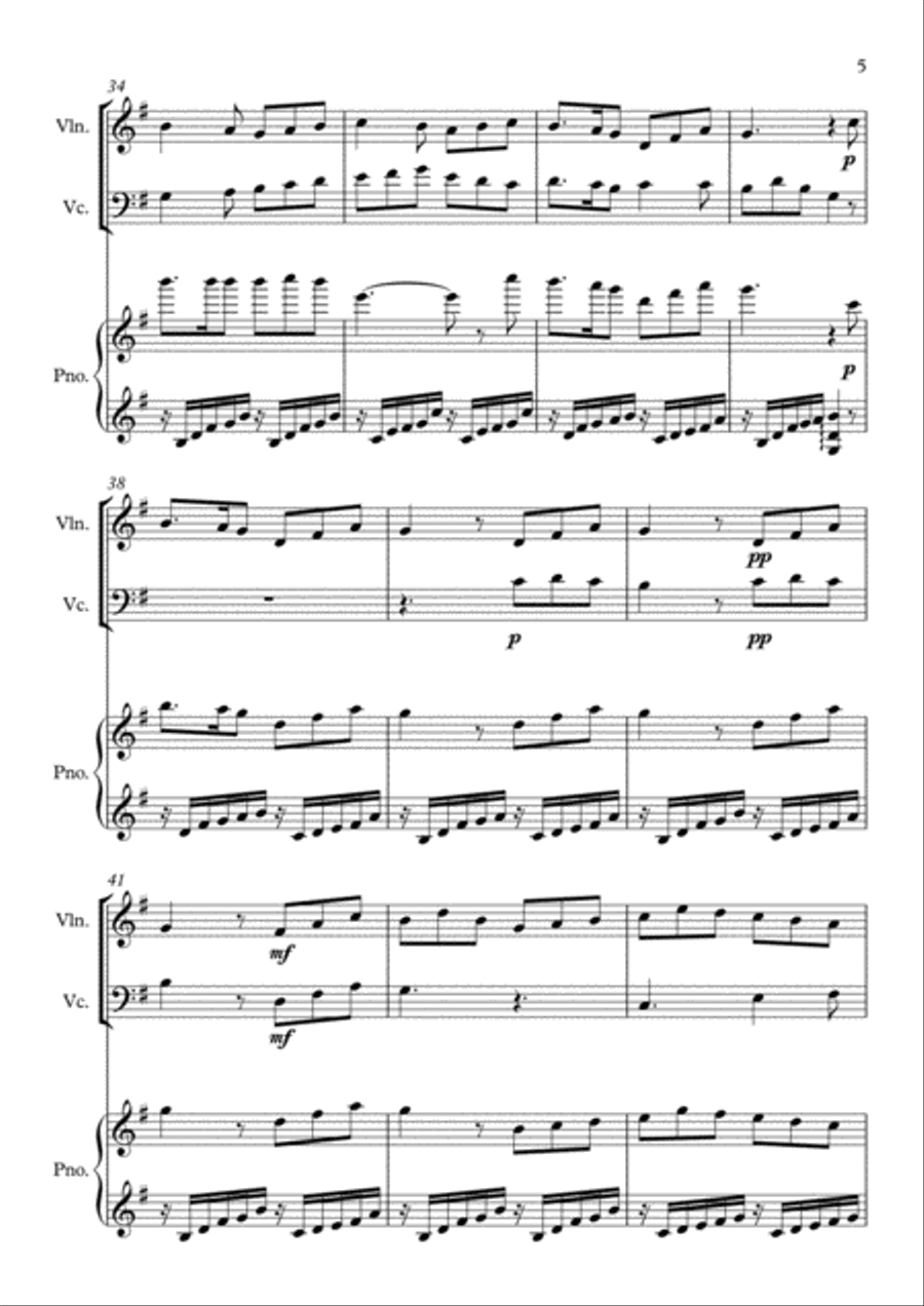 The Old Rugged Cross, for Piano Trio Piano Trio scores gallery preview page 5