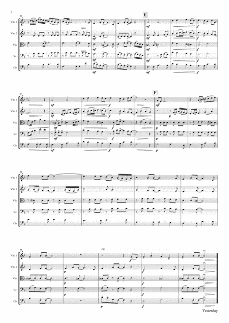 Yesterday String Quartet scores gallery preview page 2