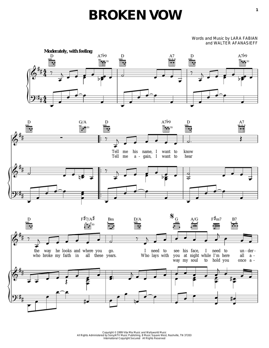 Broken Vow Acoustic Guitar scores gallery preview page 1