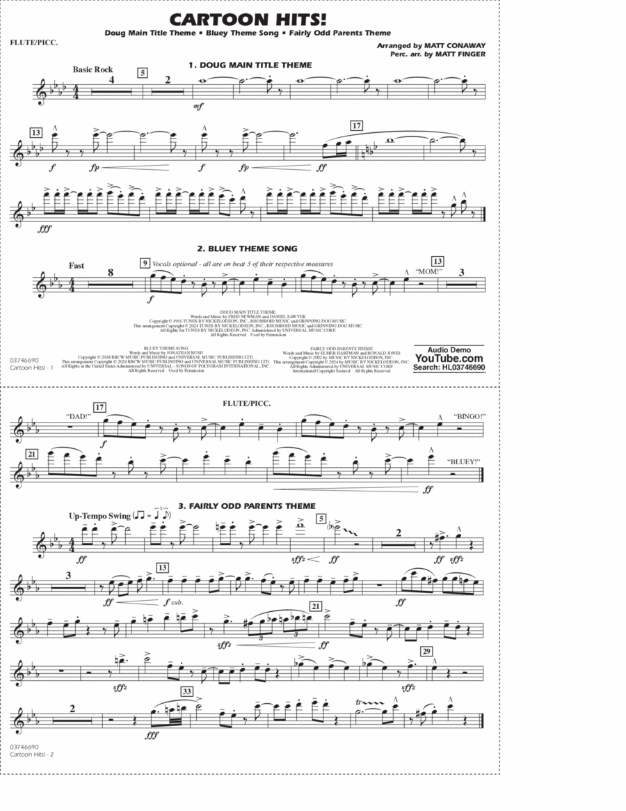 Book cover for Cartoon Hits! - Flute/Piccolo