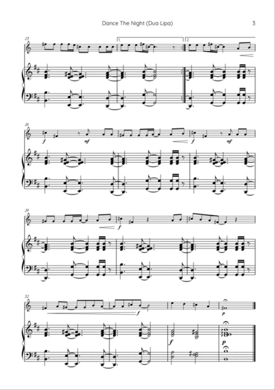 Dance The Night Dance The Night Horn scores gallery preview page 3