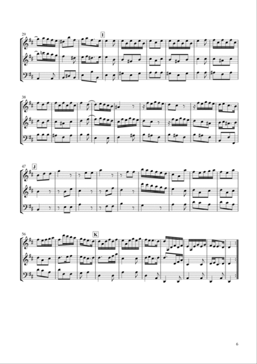 Six Sonatas No.1 for two Violins & Violoncello Op.7-1 String Trio scores gallery preview page 6