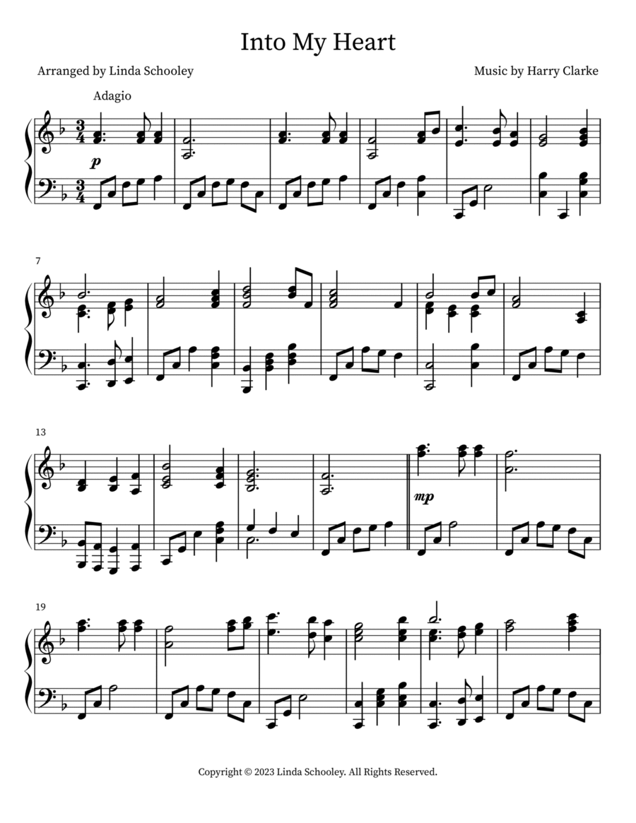 Into My Heart Into My Heart Piano Solo scores gallery preview page 1