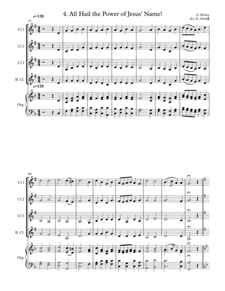 40 Beloved Christian Hymns Volume I (for Clarinet Quartet and optional Organ) by Various Clarinet Quartet - Digital Sheet Music