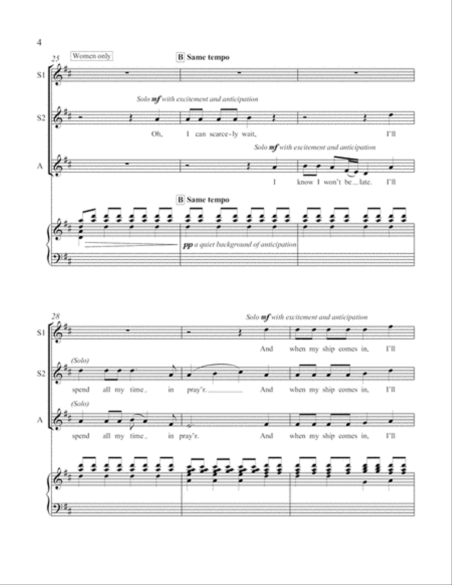 Gospel Songs: The Gospel Ship SSA scores gallery preview page 5