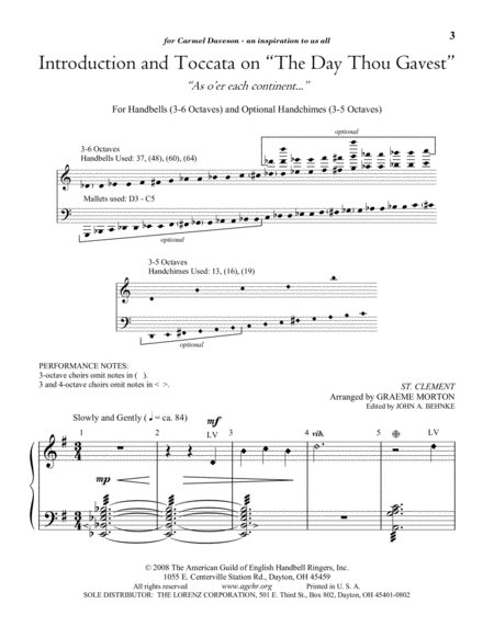 Introduction and Toccata on "The Day Thou Gavest" image number null