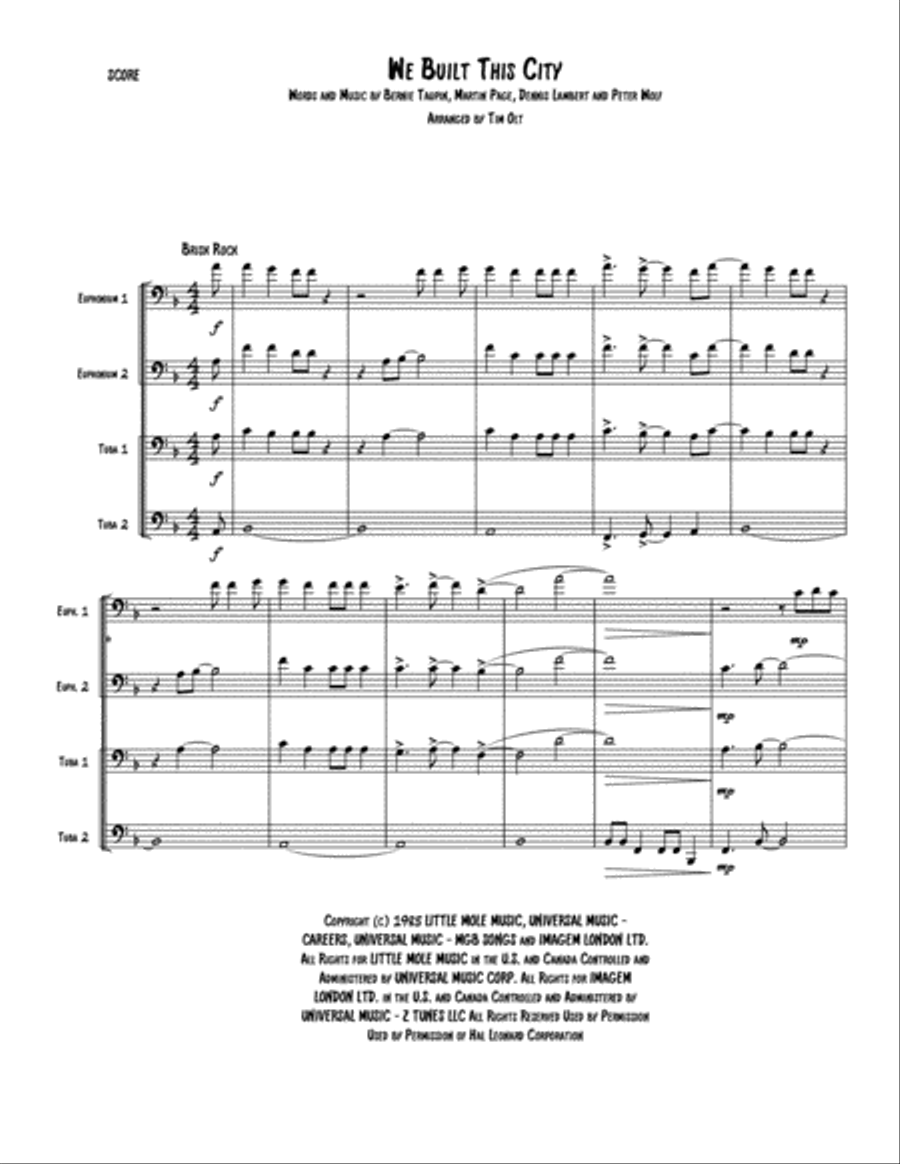 We Built This City Brass Ensemble scores gallery preview page 1
