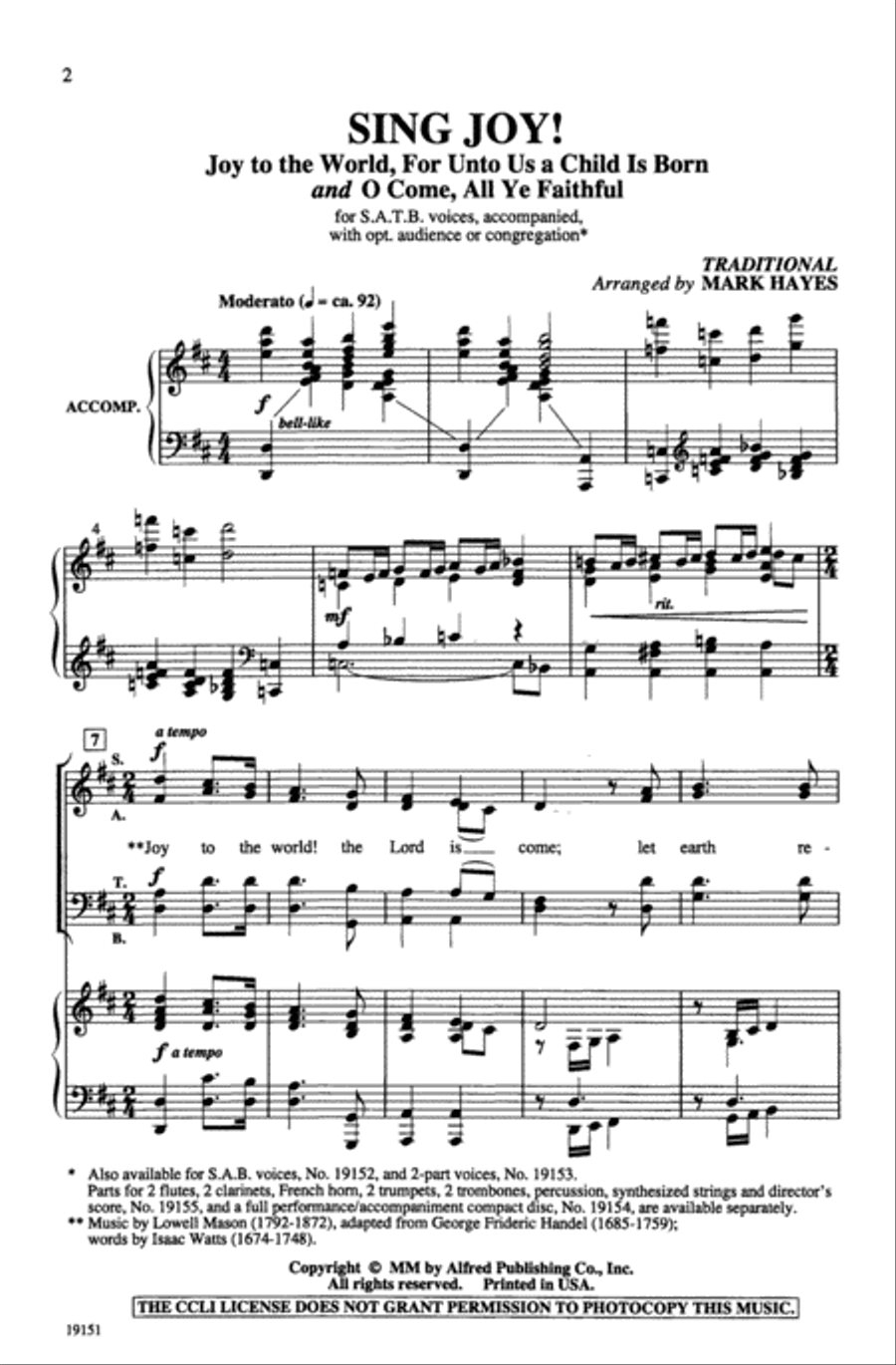 Sing Joy! Choir scores gallery preview page 1