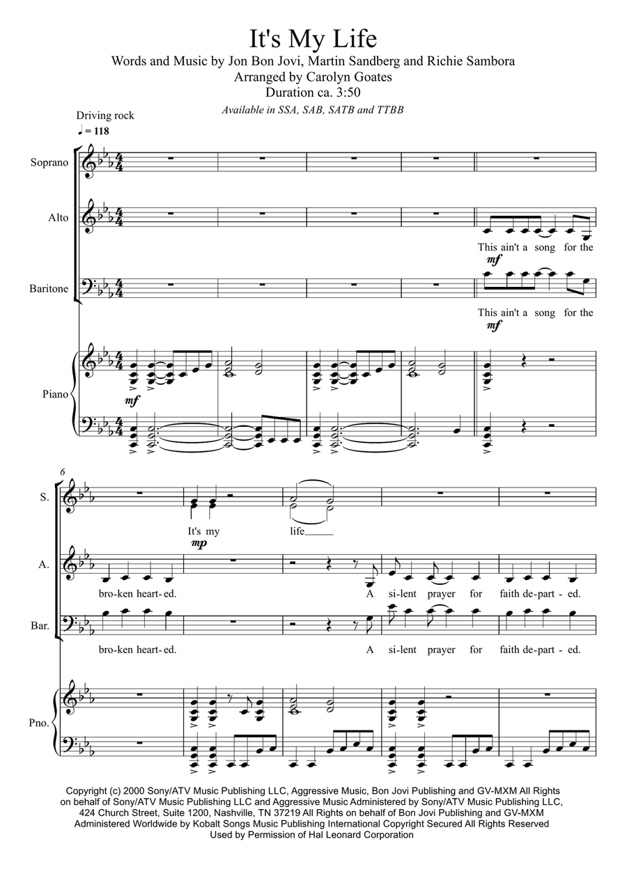 It's My Life 3-Part scores gallery preview page 1