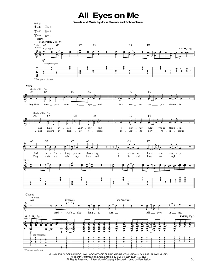 All Eyes On Me All Eyes On Me Acoustic Guitar scores gallery preview page 1