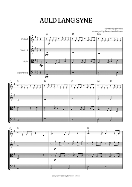Auld Lang Syne • New Year's Anthem | String Quartet sheet music with chords image number null