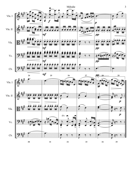 Melodie for String Orchestra - Score Only