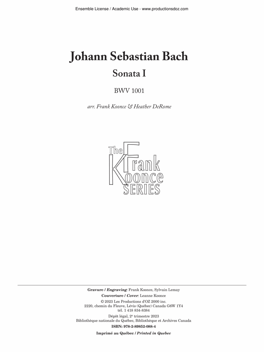 Violin Sonata I, BWV 1001 Violin scores gallery preview page 1