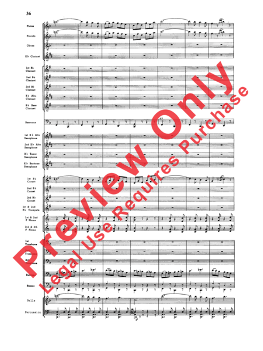 Third Suite (I. March, II. Waltz, III. Rondo) Concert Band scores gallery preview page 38