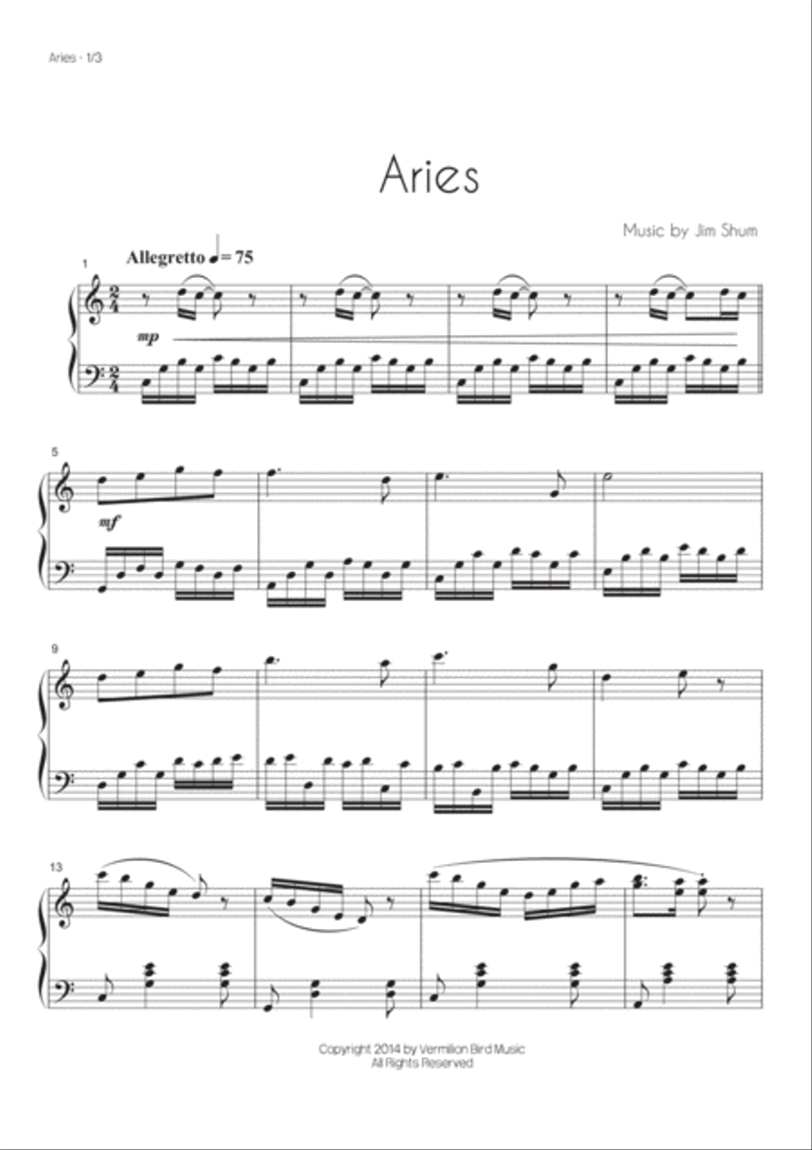 Aries (Zodiac No.1) Aries (Zodiac No.1) Piano Solo scores gallery preview page 2