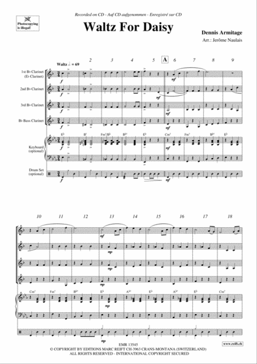 Waltz For Daisy Clarinet scores gallery preview page 3