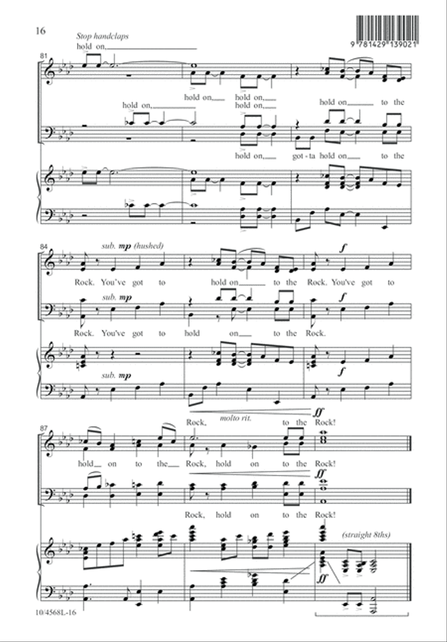 Hold On to the Rock 4-Part scores gallery preview page 17