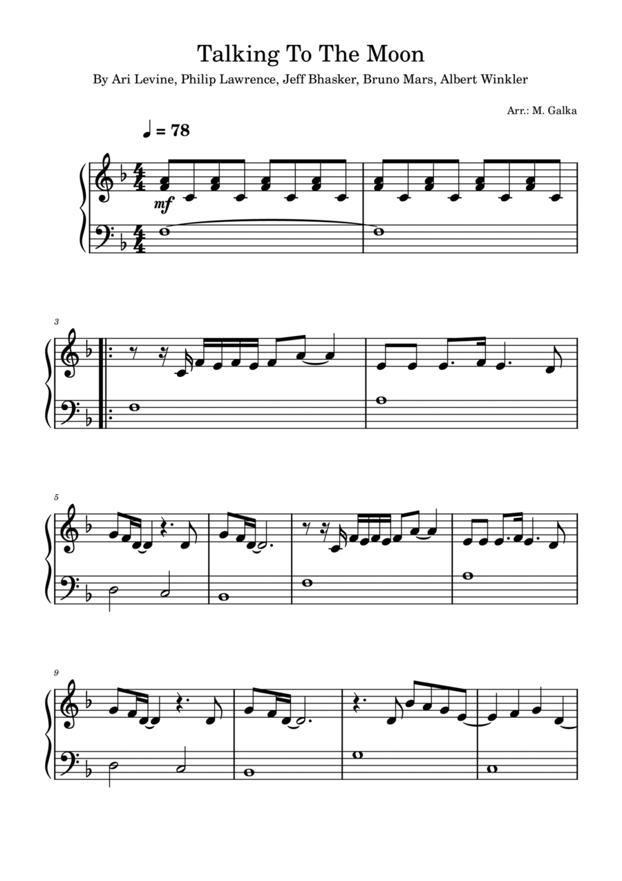 Talking To The Moon Easy Piano scores gallery preview page 1