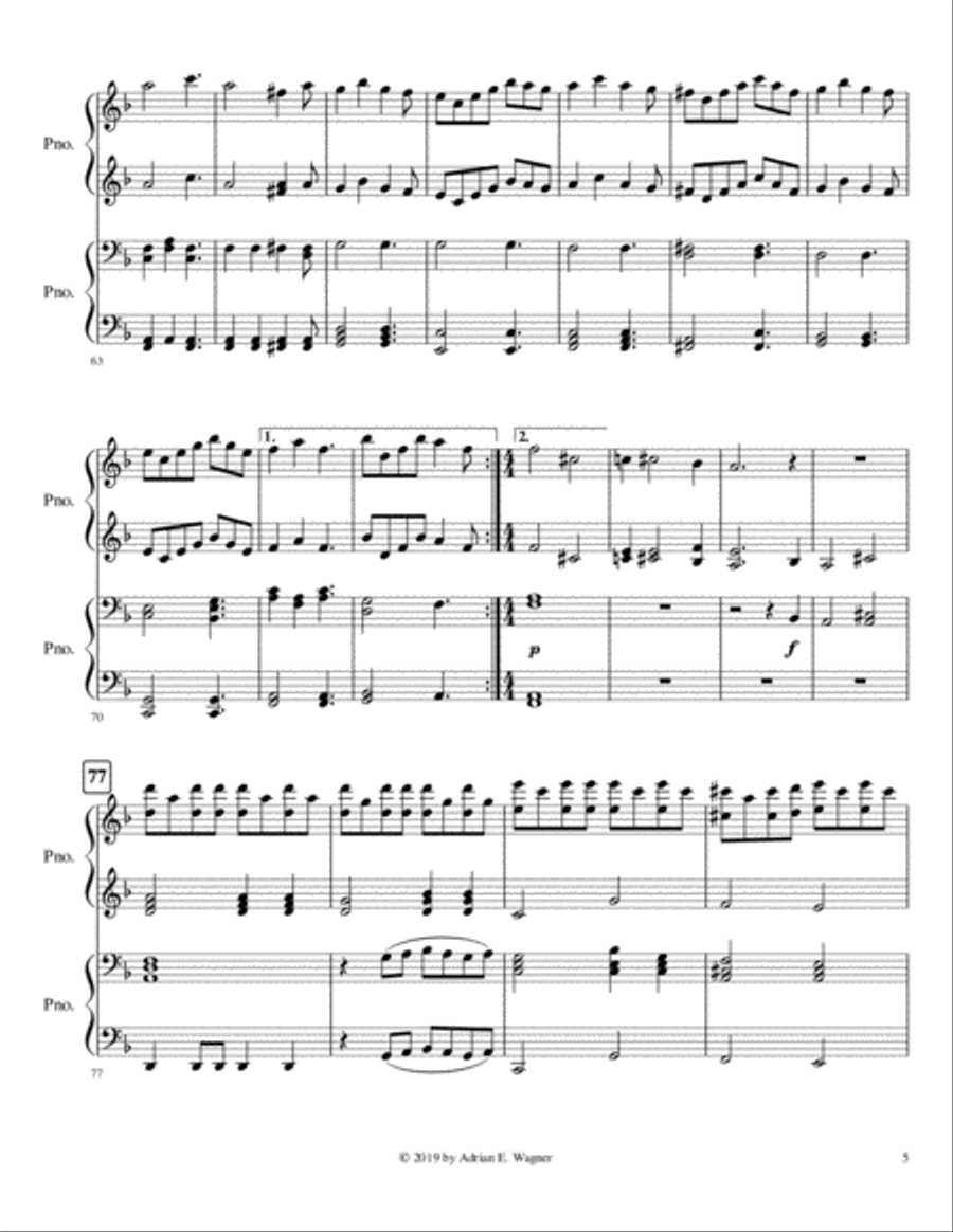 A Night Out in the Spring Piano scores gallery preview page 5