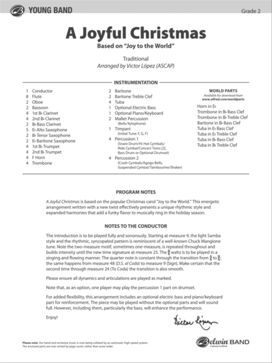 A Joyful Christmas: Score Concert Band scores gallery preview page 1