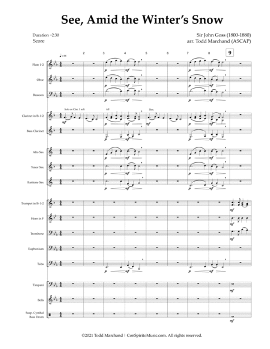 See, Amid the Winter's Snow — concert band image number null