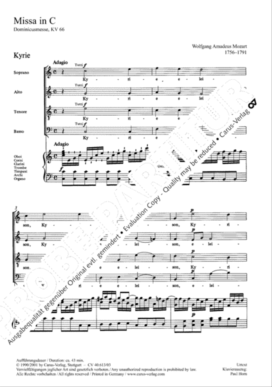 Mass in C (Missa in C) 4-Part scores gallery preview page 4