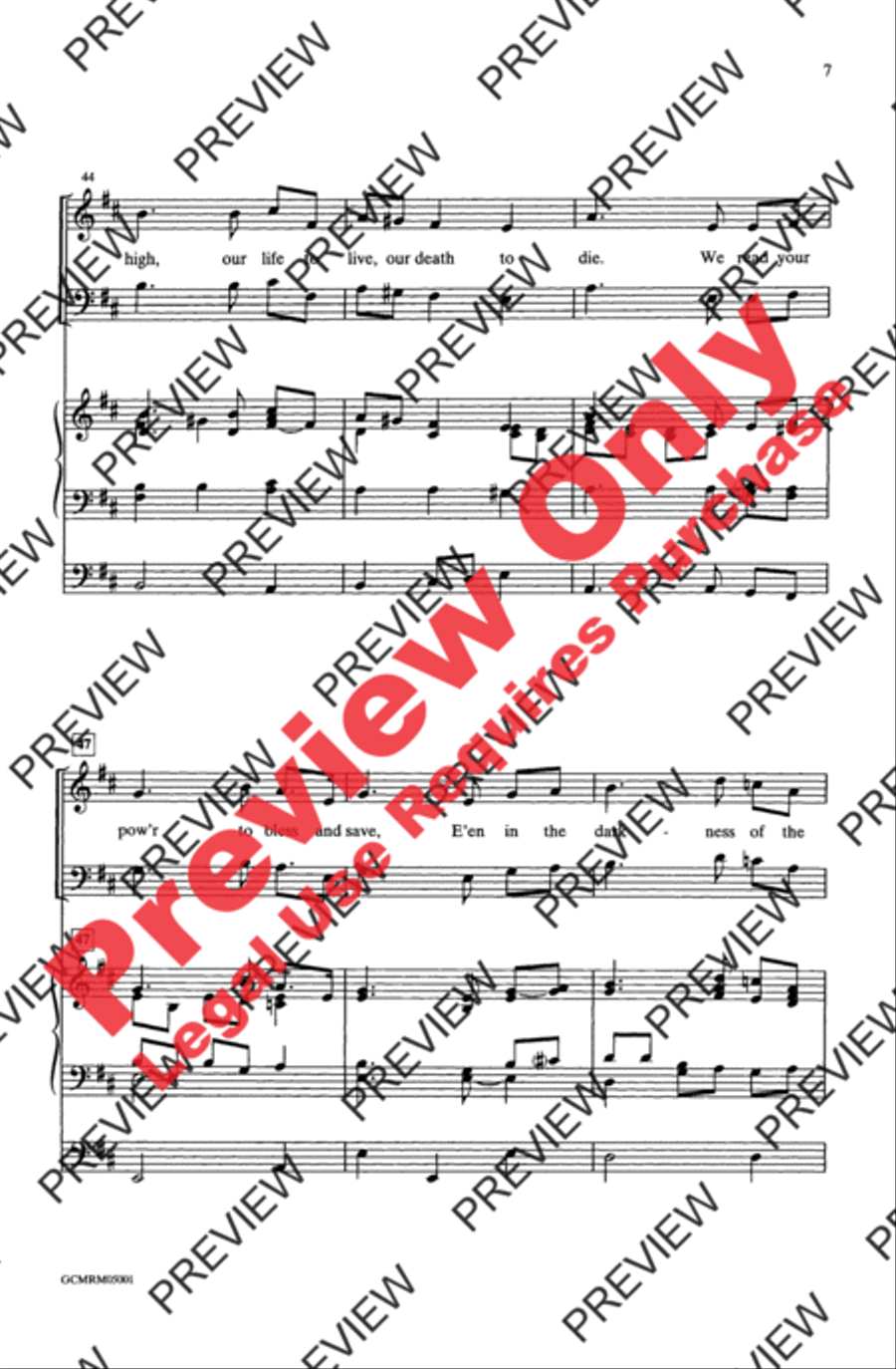 O Love of God, How Strong and True 4-Part scores gallery preview page 7