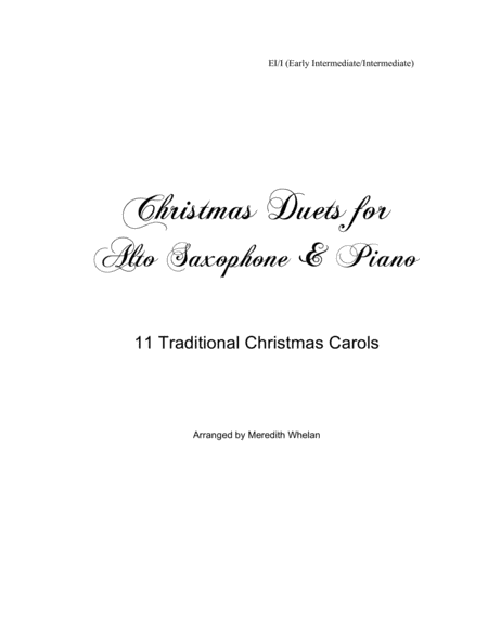 Christmas Duets for Alto Saxophone & Piano: 11 Traditional Carols image number null