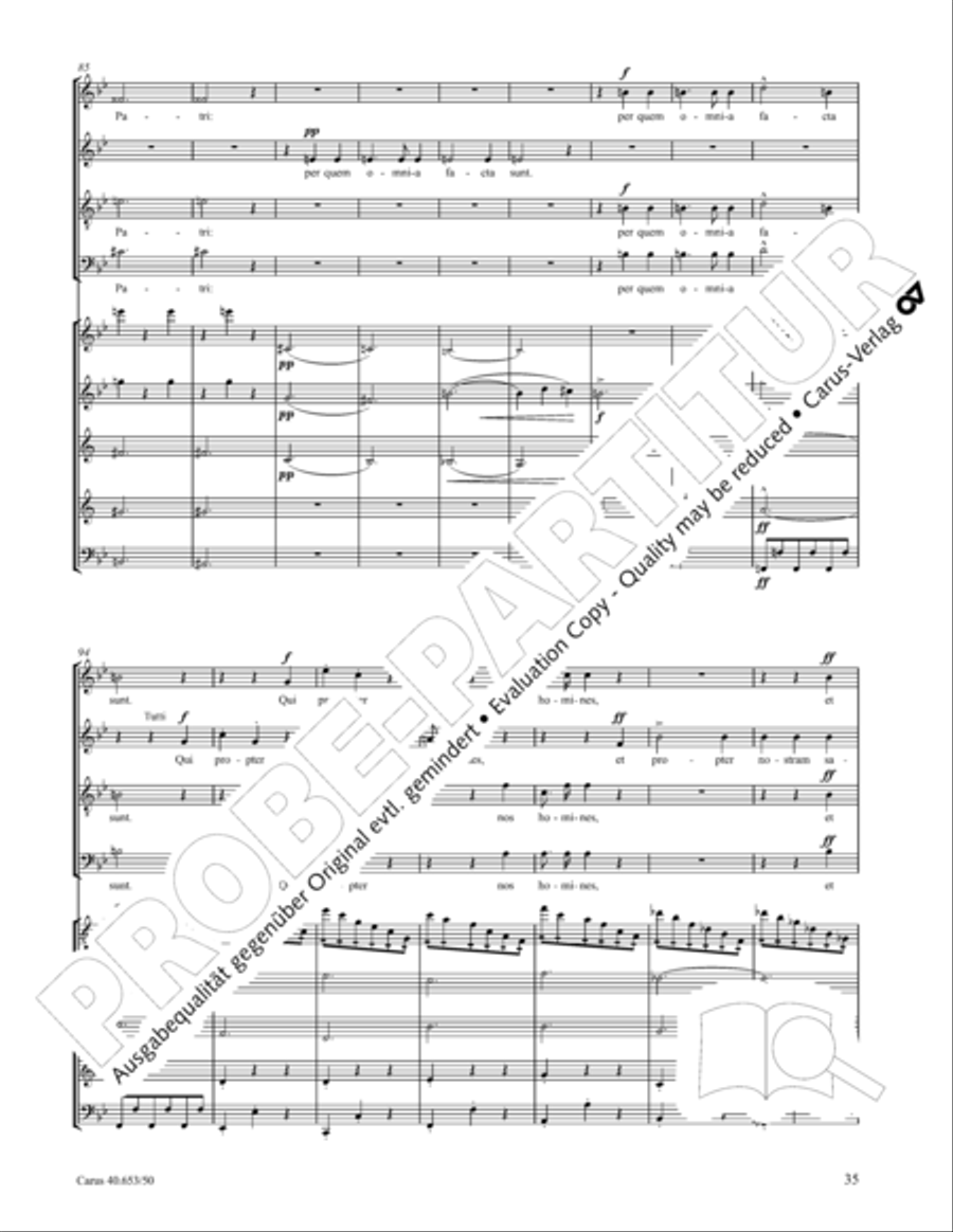 Mass in D Major (Missa in D) 4-Part scores gallery preview page 36