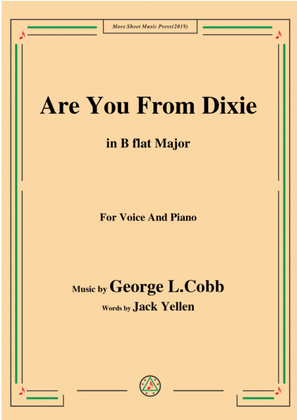Book cover for George L. Cobb-Are You From Dixie,in B flat Major,for Voice&Piano