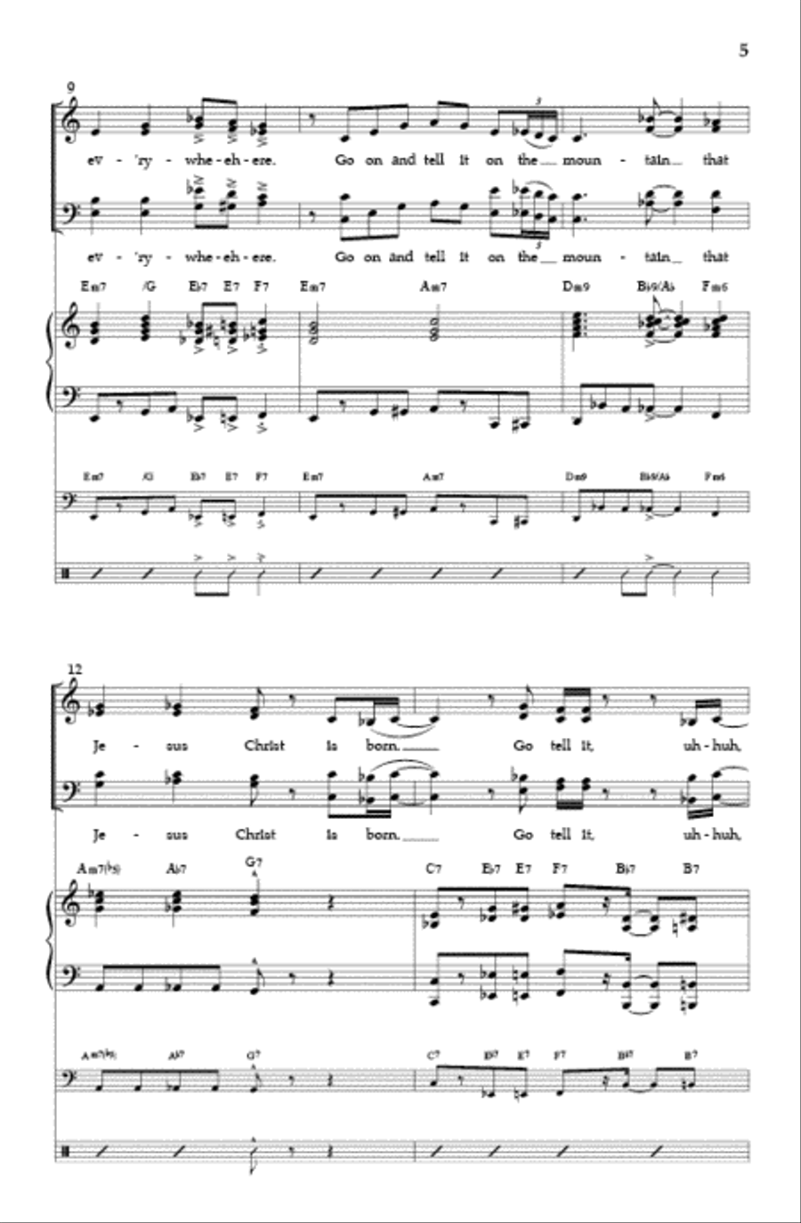 Go Tell It On the Mountain (SATB) 4-Part scores gallery preview page 4