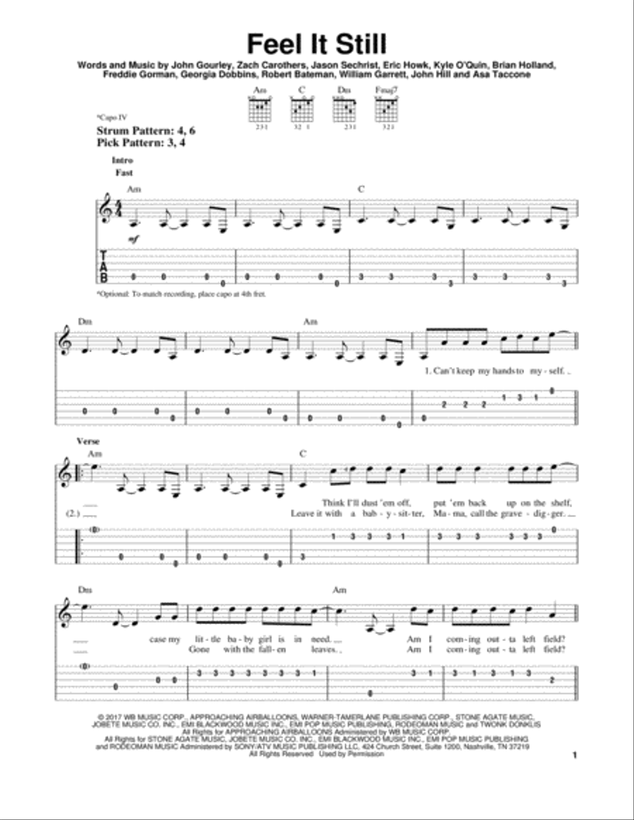 Feel It Still Feel It Still Acoustic Guitar scores gallery preview page 1