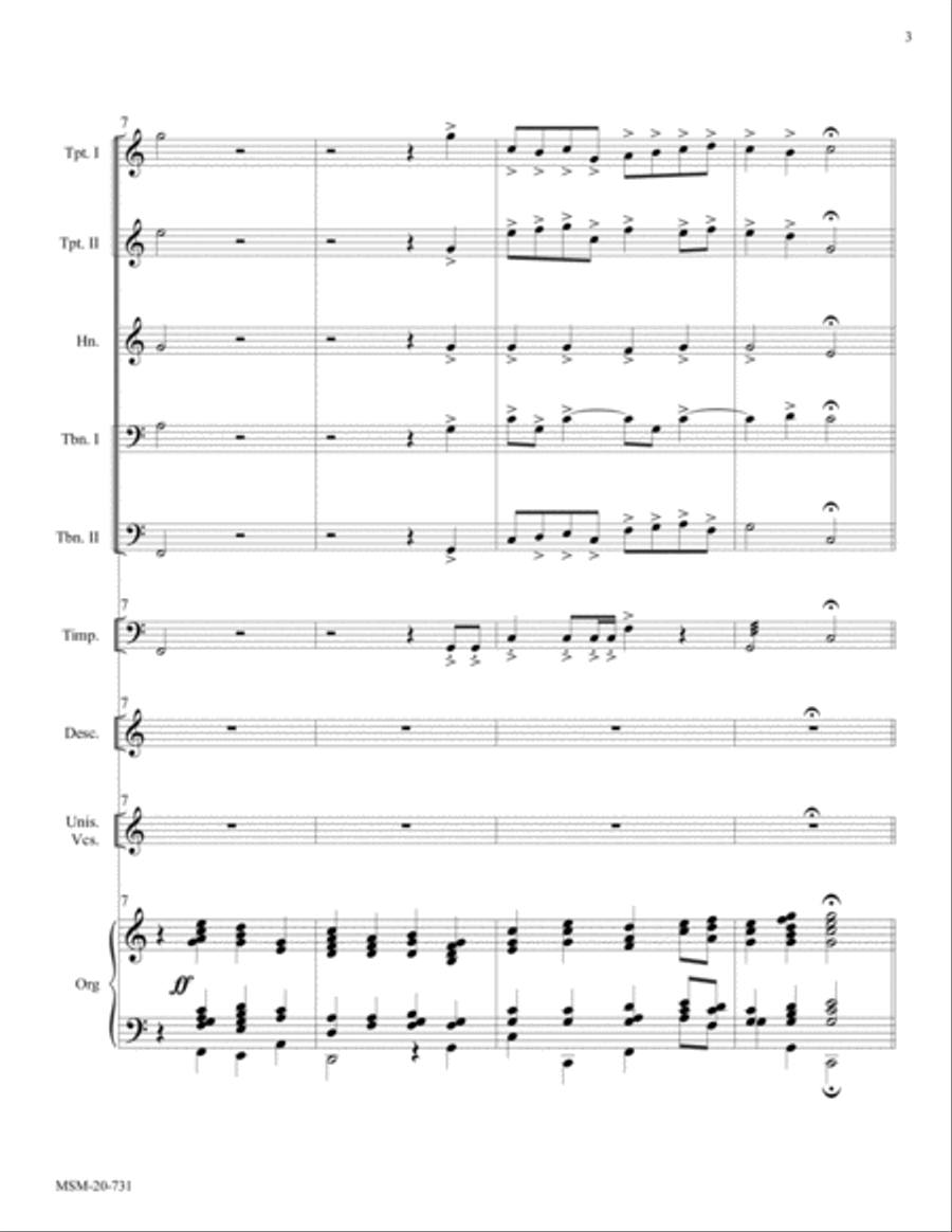 Easter Hymn Unison Choir scores gallery preview page 3