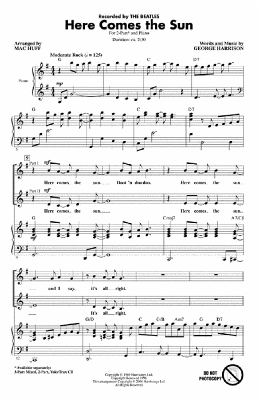 Here Comes the Sun Here Comes the Sun 2-Part scores gallery preview page 3