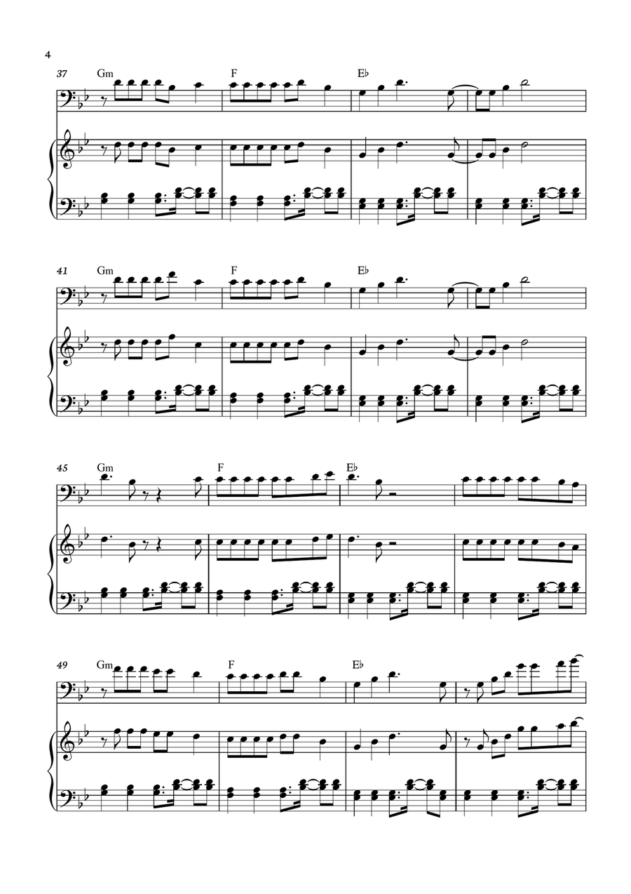 Dj Got Us Fallin' In Love Piano scores gallery preview page 4