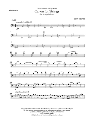 Canon for Strings - Violoncello