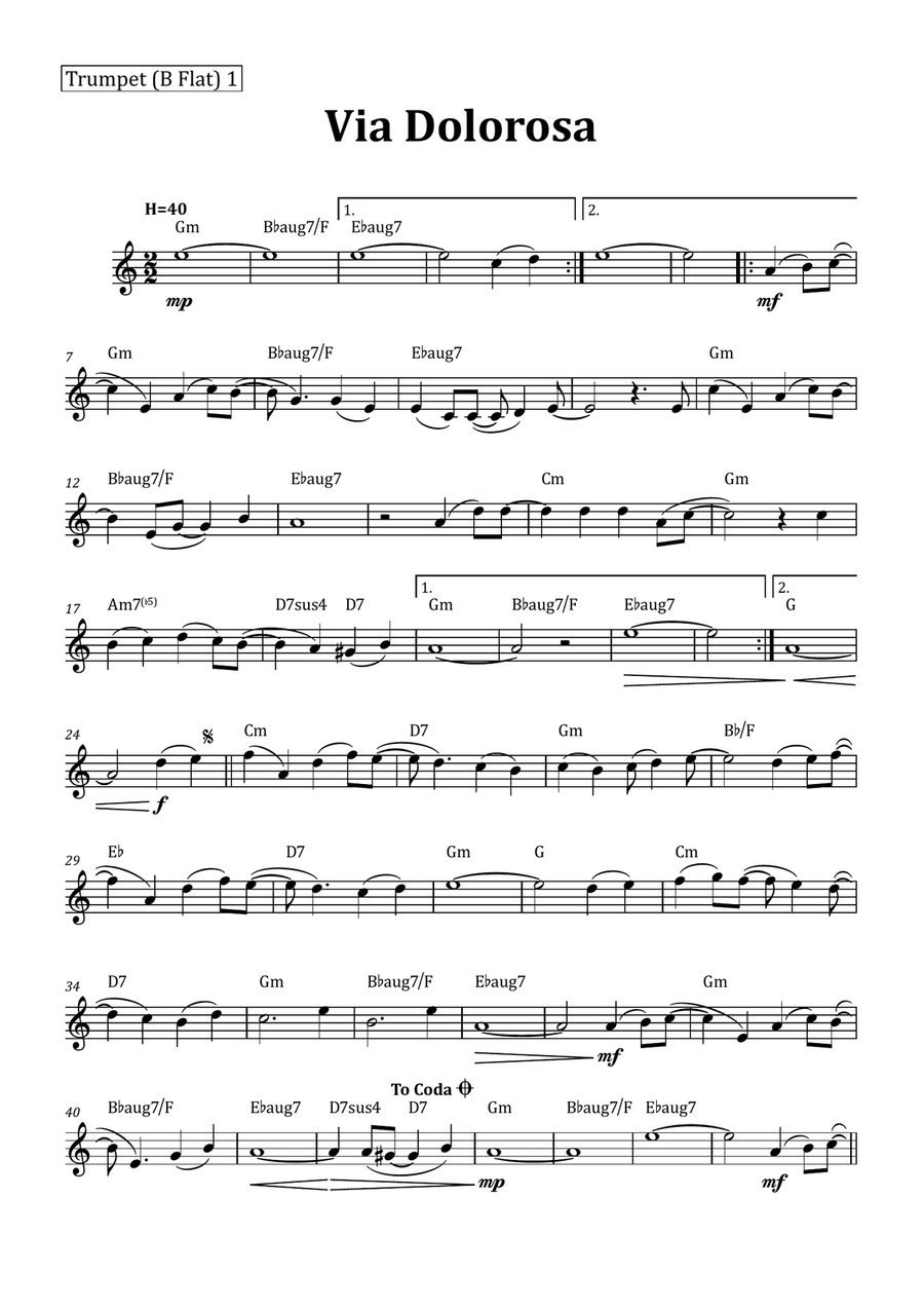 Via Dolorosa Brass Quartet scores gallery preview page 6