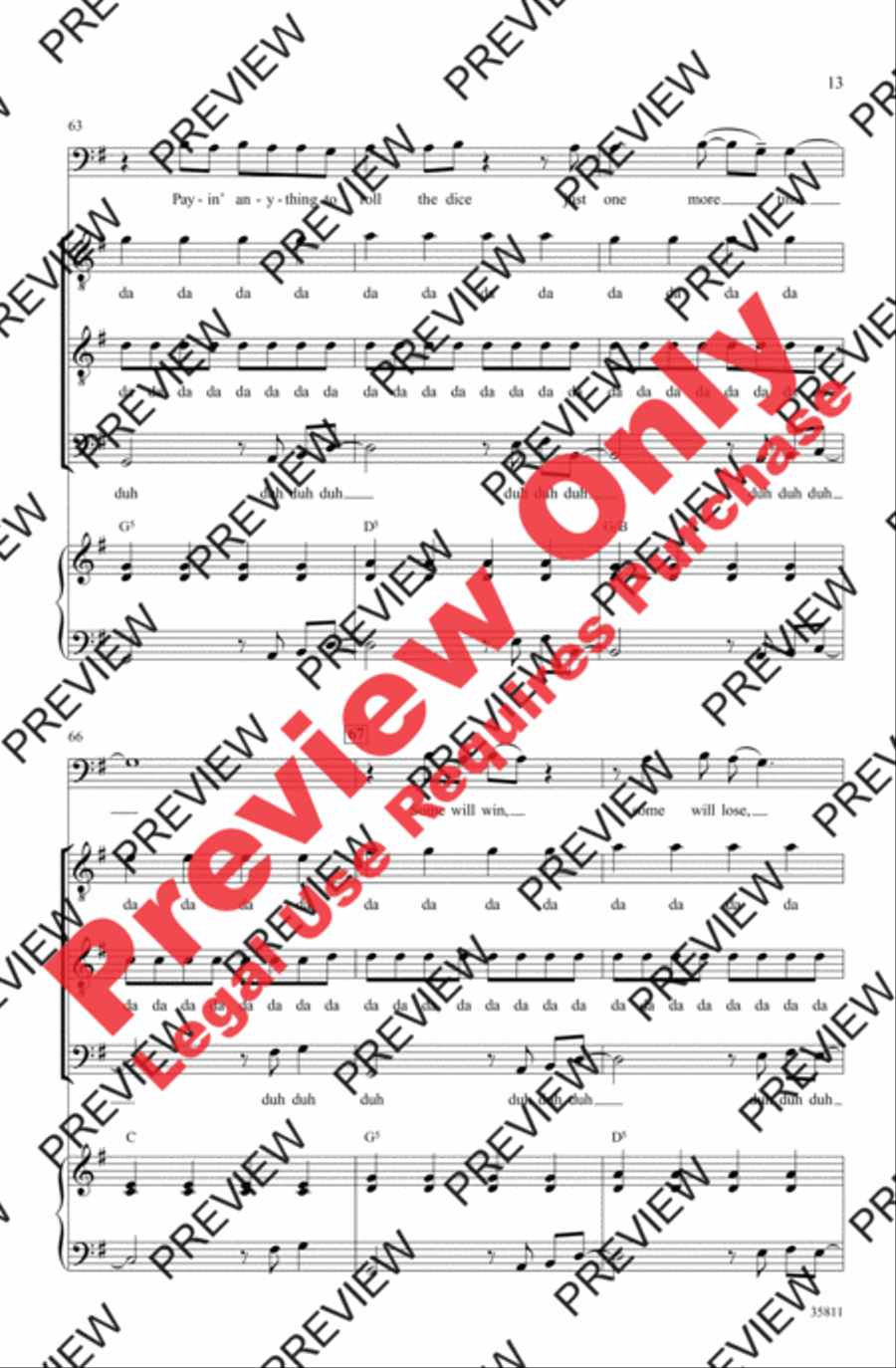 Don't Stop Believin' Men's Choir scores gallery preview page 13