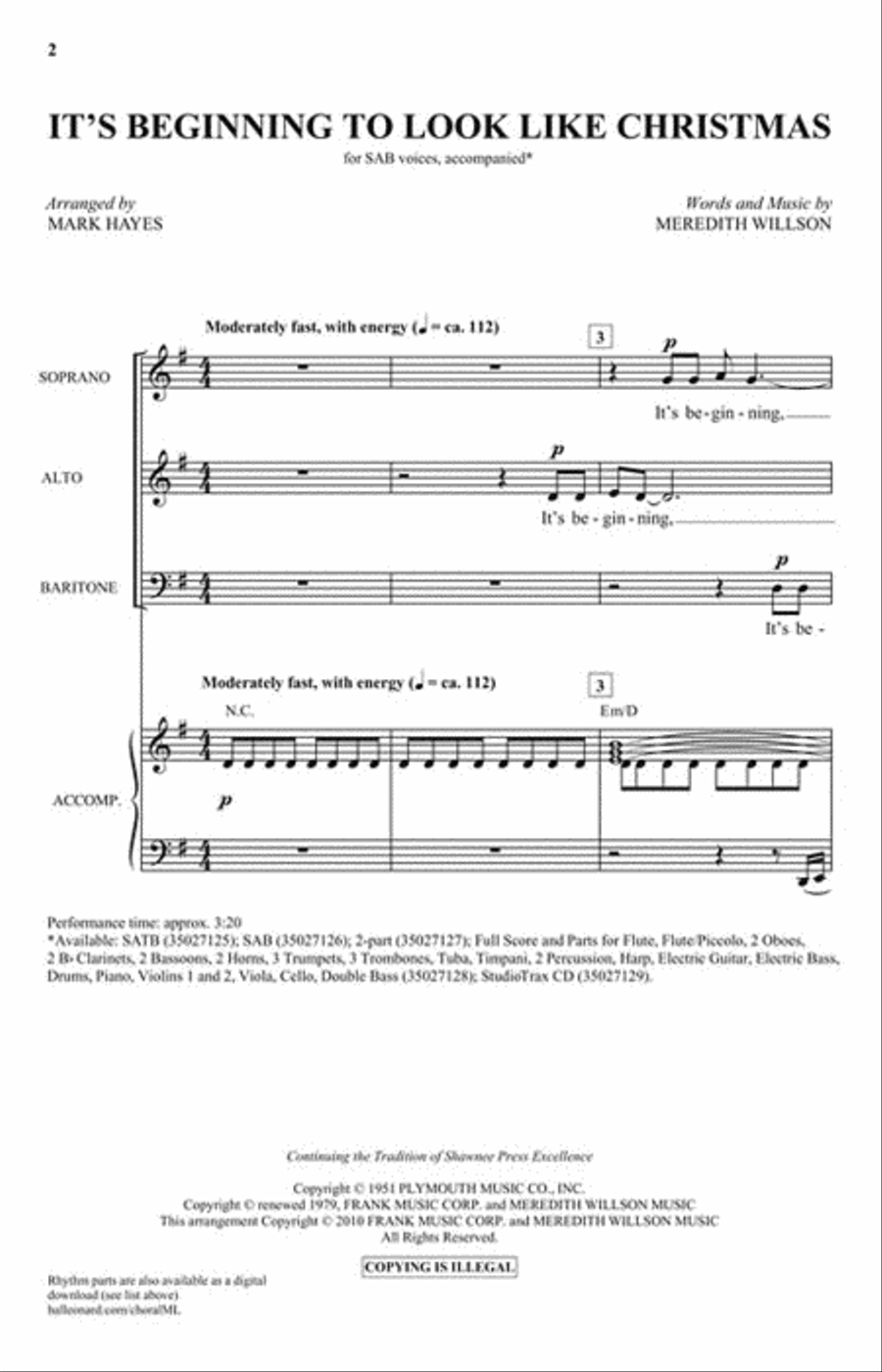 It's Beginning to Look Like Christmas 3-Part scores gallery preview page 2