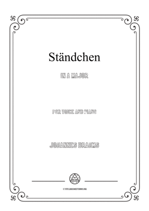 Book cover for Brahms-Ständchen in A Major,for voice and piano