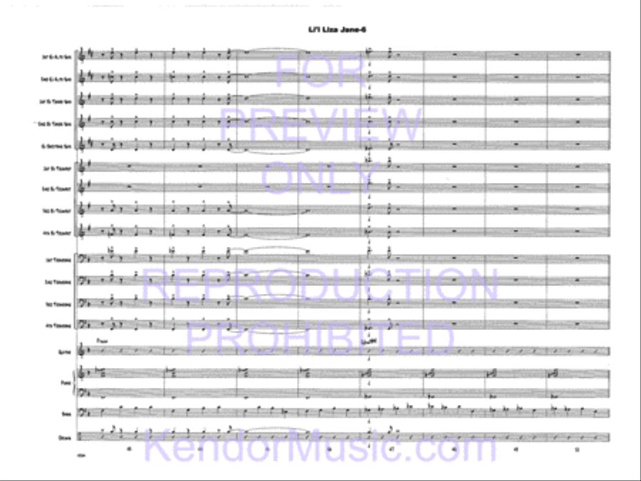 Li'l Liza Jane (Full Score) Jazz Ensemble scores gallery preview page 8