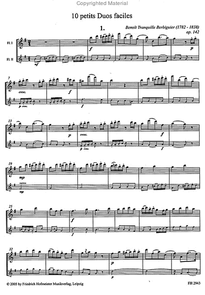 10 petits Duos faciles, op. 142